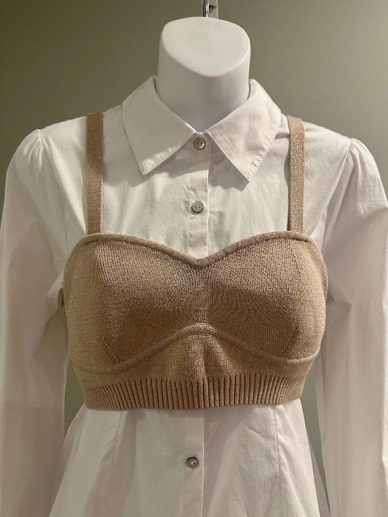 CINQ A SEPT Chic Crisp White Button Down with Bustier Sz S NEW $395!! - Picture 2 of 3